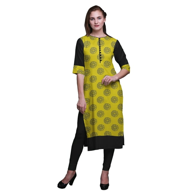 Bimba Kurta Droite pour Femmes, Haut Indien Imprimé, EthnicKurti