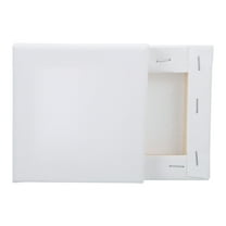 Uxcell 2 Pcs Stretched Canvas, 4x4" Artist Boards 9/13" Profile Cotton Panels,White