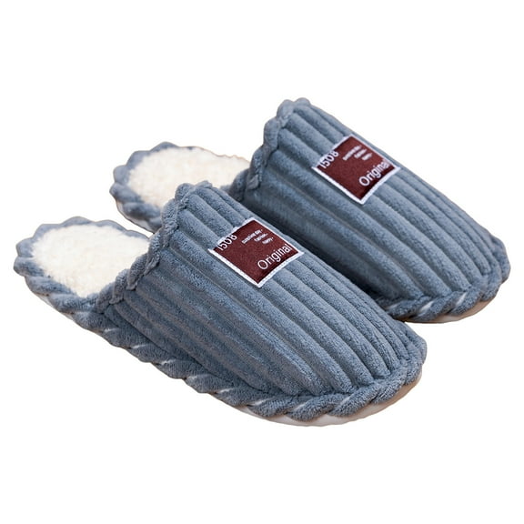 Corduroy Scuff Slippers for Women Soft Comfy Warm Memory Foam Slip on Travel Indoor House Shoes