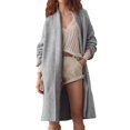 thumbnail image 3 of Womens Long Cardigan Sweaters Chunky Open Front Oversized Slouchy Knit Fall Trendy Coatigan Jackets Light Gray XL, 3 of 9