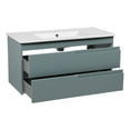 thumbnail image 4 of Modern Wall-Mounted Bathroom Vanity with Washbasin | Judi Light Green Matte Collection | Non-Toxic Fire-Resistant MDF-40"-Diamond Collection 40", 4 of 5