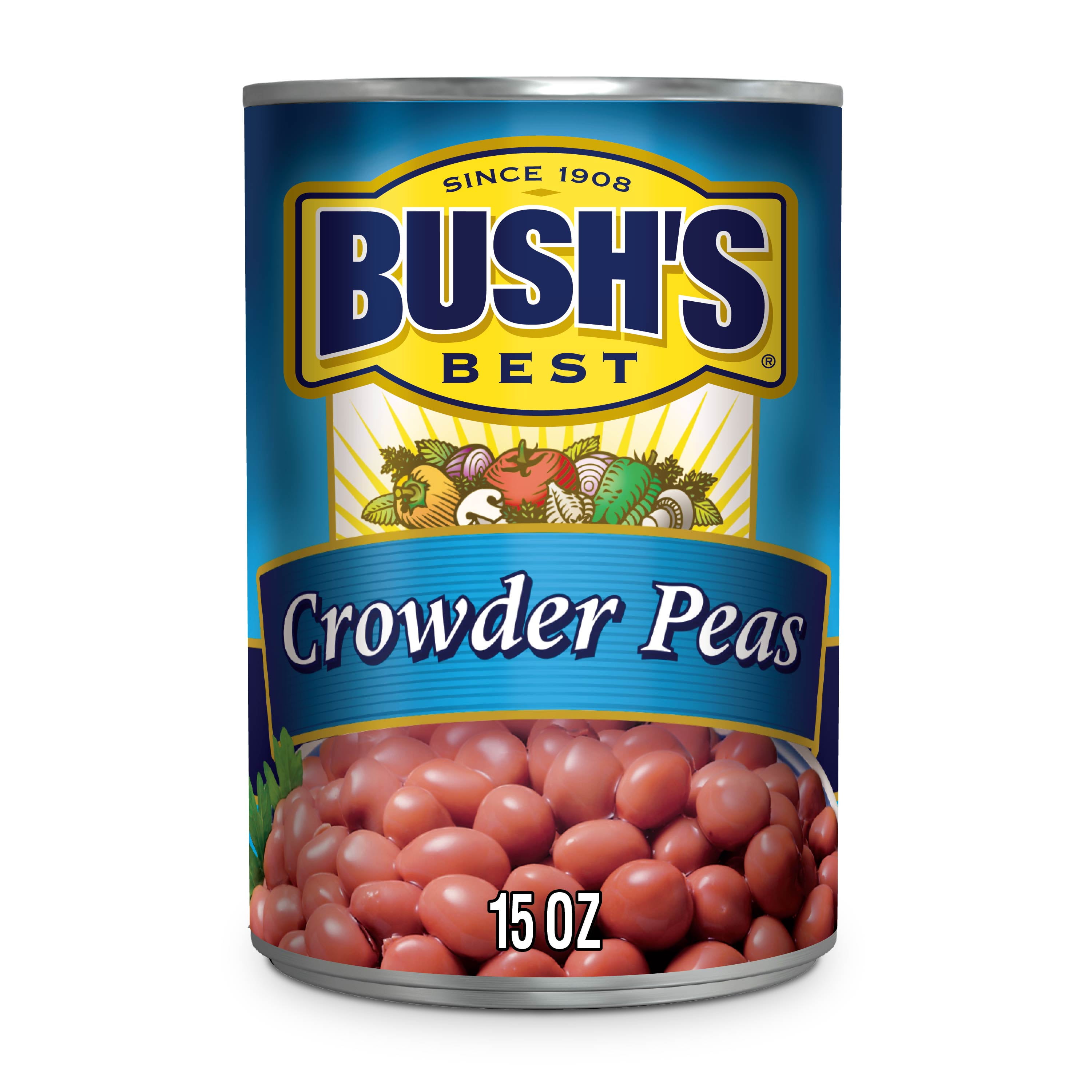 Bushs Crowder Peas Plant Based Protein Canned Field Beans 15 Oz