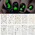 thumbnail image 1 of TailaiMei 10 hojas de pegatinas de uñas de Halloween que brillan en la oscuridad, diseño fluorescente, pegatinas de uñas para niños, autoadhesivas, puntas de arte de uñas para mujeres, manicura, 1 of 5