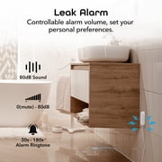 Geeni Smart WiFi Water Leak Detector & Sensor, 80dB Alarm for Basement, Kitchen, Bathroom, White