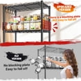 thumbnail image 6 of REIBII 5-Tier Wire Shelving Unit Adjustable Pantry Shelves with 4.7" Side Guards,21.7"W x 13.8"D x 59.1"H Narrow Metal Storage Rack with Shelf Liners & Hooks,for Kitchen,Bathroom,Small Spaces, 6 of 9
