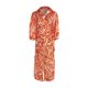 thumbnail image 2 of VISgogo Vestido casual para mujer, cuello de solapa, cuello en V, manga larga, contraste de color, estampado, corte alto, vestidos con cordones VISgogo  moda, 2 of 7