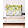 thumbnail image 3 of Yellow Lemon Outdoor TV Cover 60 to 65 inch Eucalyptus Leaf Watercolor Plant Wood Grain Waterproof Dustproof TV Covers for Outside with Zipper Remote Control Pocket Flat Screen Protectors, 3 of 7