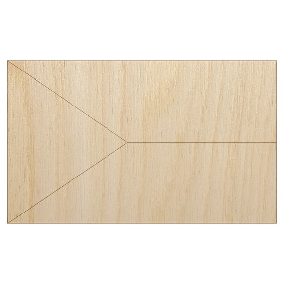 Czech Republic Flag Wood Shape Unfinished Piece Cutout Craft DIY Projects - 4.70 Inch Size - 1/8 Inch Thick