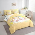 thumbnail image 3 of Feelyou Dreamy Unicorn Child Twin Bedding Sets 7-Piece, Cartoon Stars Rainbow Bedding Comforter Set, Cute Yellow Horse Animal Reversible Sheet Sets, Breathable Home Decor, 3 of 7