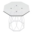 thumbnail image 4 of Parisa Octagon Glass Top End Table, White, 4 of 5