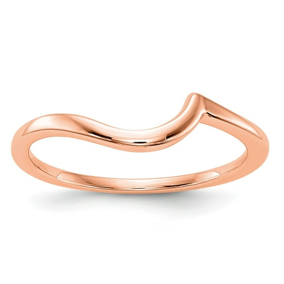 Solid 14k Rose Gold Contour Wedding Band Ring Size 7.5