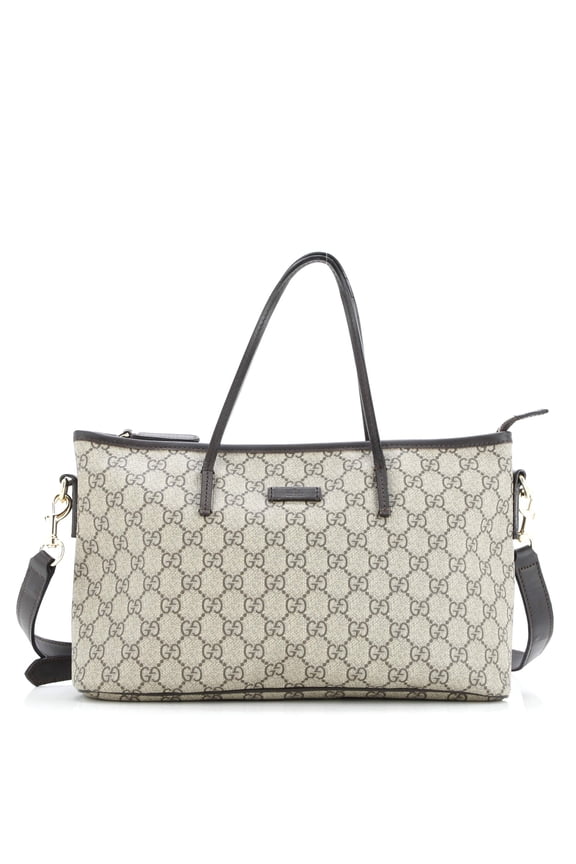 Pre-Owned Convertible Zip Tote GG Coated Canvas with Leather Medium By Rebag