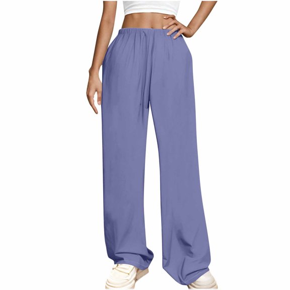 Eagokdc Women's Casual Pants Workout Wide Leg Athletic Loose Pants Color Wide Leg Pant Size S-3XL