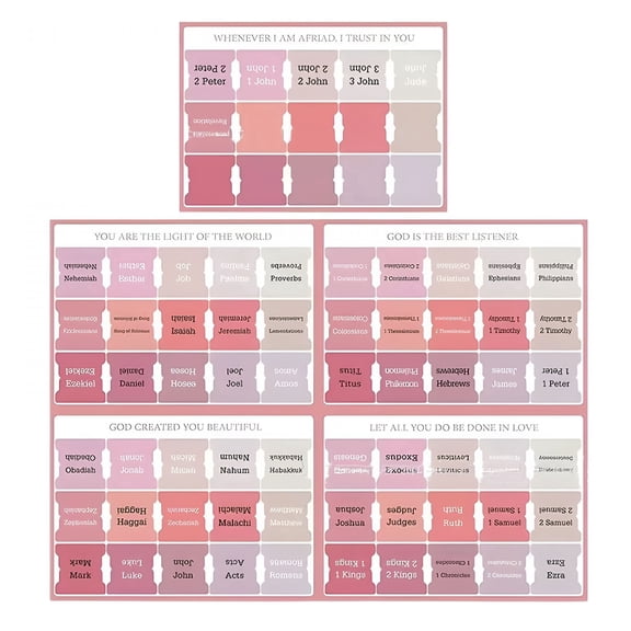 CCOCC 2026 New Bible Tabs,Bible Study Supplies,Laminated Bible Tabs for Study Bible,Large Print Neutral Bible Tabs for Easy Navigation,Bible Index Tabs,For Women & Men,Bible Accessories,Pink