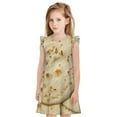 thumbnail image 1 of Fotbe Taco Tortillas Vestido de Dormir para Niñas de 3 a 10 Años, Mangas Cortas, Estilo Princesa, Pijama Camisón con Mangas Voladas-Small, 1 of 6