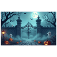 thumbnail image 1 of Halloween Theme Decorative Banner Spooky Atmosphere Jack o Lanterns Gate Design for Outdoor Decorating Holiday Party Night, 1 of 5