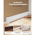 thumbnail image 5 of VEVOR Baseboard Heater Covers, Premium Series 5 ft Standard Electric Heating Unit Front Cover for Home Improvement, Heavy-duty Steel, Easy Installation for Bedroom Replacing Old Cover, White, 5 of 9