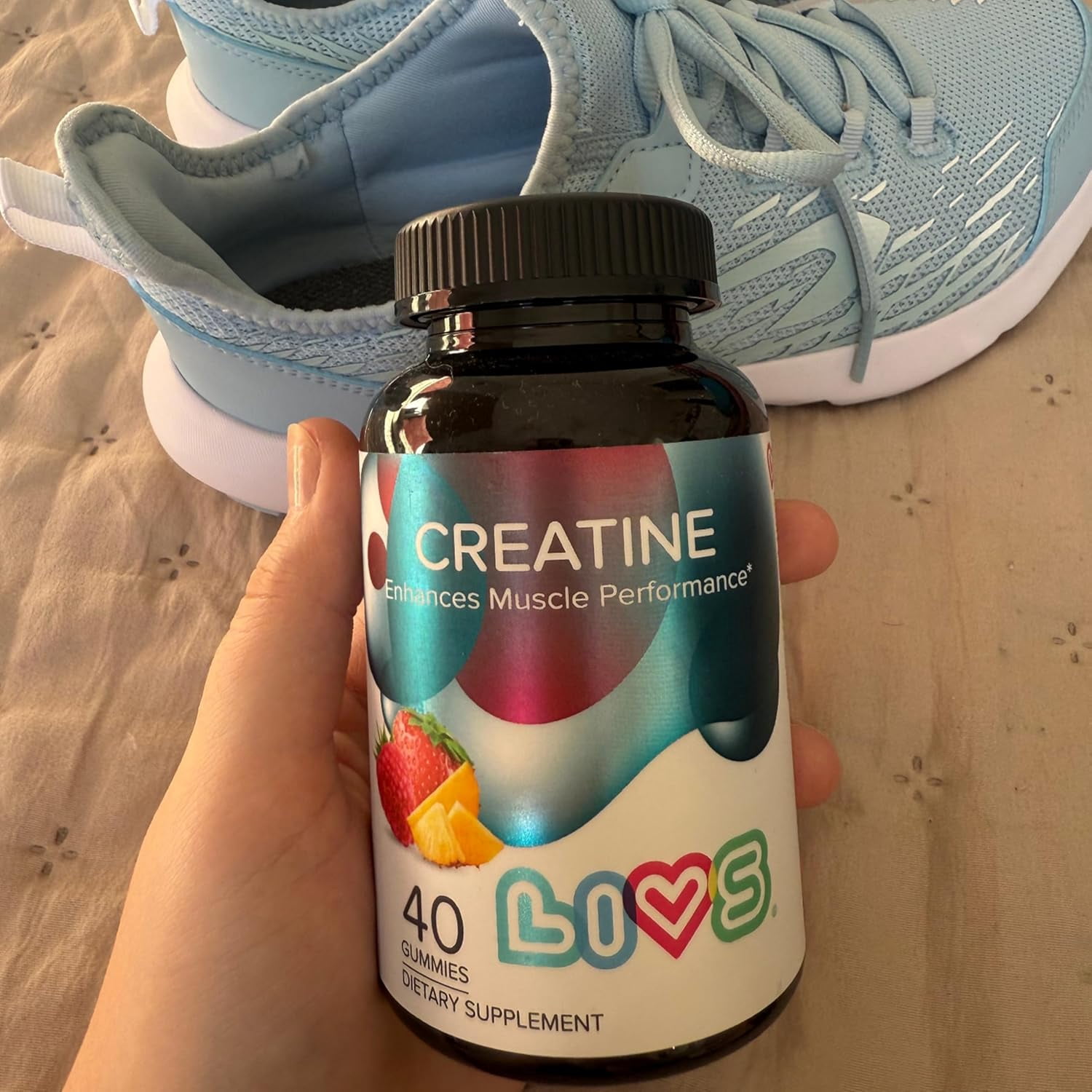 LIVS Creatine Monohydrate Gummies – Pre Workout Creatine for Women & Men | Tasty Gummy Vitamins for Energy, Strength & Muscle | Sugar Free, Gluten Free, Vegan Creatine Supplement for Gym – 80 Count