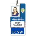 thumbnail image 2 of LCSW Badge Buddy - Heavy Duty Vertical Badge Buddies for Social Workers - Spill & Tear Proof Cards - 2 Sided USA Printed Quick Role Identifier ID Tag Backer by Specialist ID (5 Pack, Blue), 2 of 2