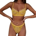 thumbnail image 3 of Outfmvch panties Sets Bras for Women Two Piece Sets Women's Lace Underwear Set Chest Support Underwear Fun Two Set Womens Underwear(clearance) Yellow 2xl, 3 of 5