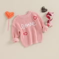 thumbnail image 3 of Douhoow Infant Girl Valentine's Day Heart Sweater Baby Long Sleeve Knit Pullover Fall Knitwear, 3 of 9