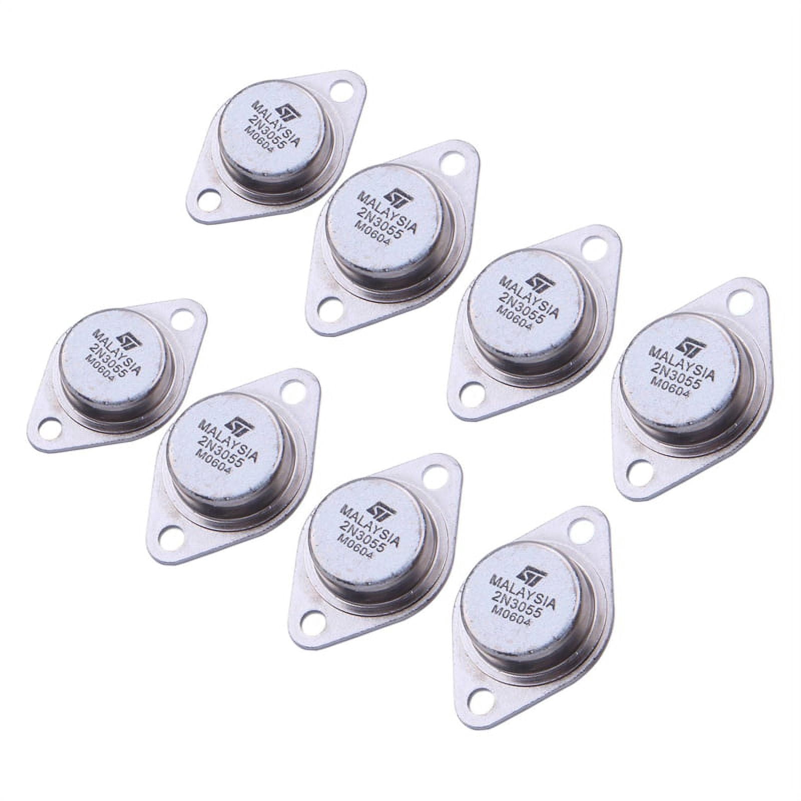 Lot De 5 Transistors De Puissance 2N3055 NPN TO-3 | 15A/60V, Boîtier Métal, Acier Inoxydable - 5