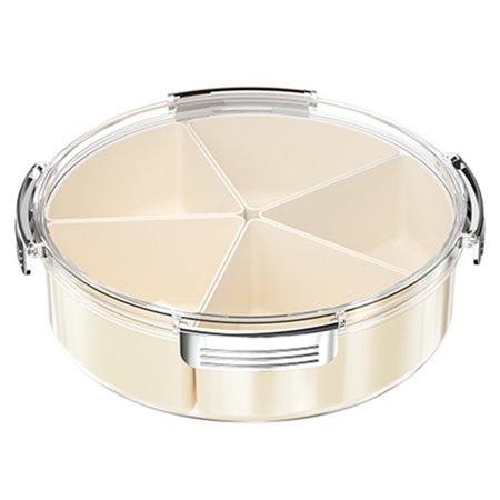 

COOLL Divided Snack Tray Divided Food Serving Tray Snack Box Container with Clear Lid Large Capacity Food Grade Secure Seal Fruit