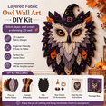 thumbnail image 4 of Layered Fabric Owl Wall Art DIY Kit, 3D Textured Fabric Art Kit with Feathers, Relaxing Craft for Craft Lovers, Living Room & Craft Room Decor, 4 of 5