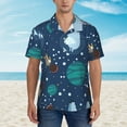 thumbnail image 4 of Kll Men'S Hawaiian Shirt Short Sleeve Button Down Beach Shirts-Alpaca Astronaut In Space, 4 of 8
