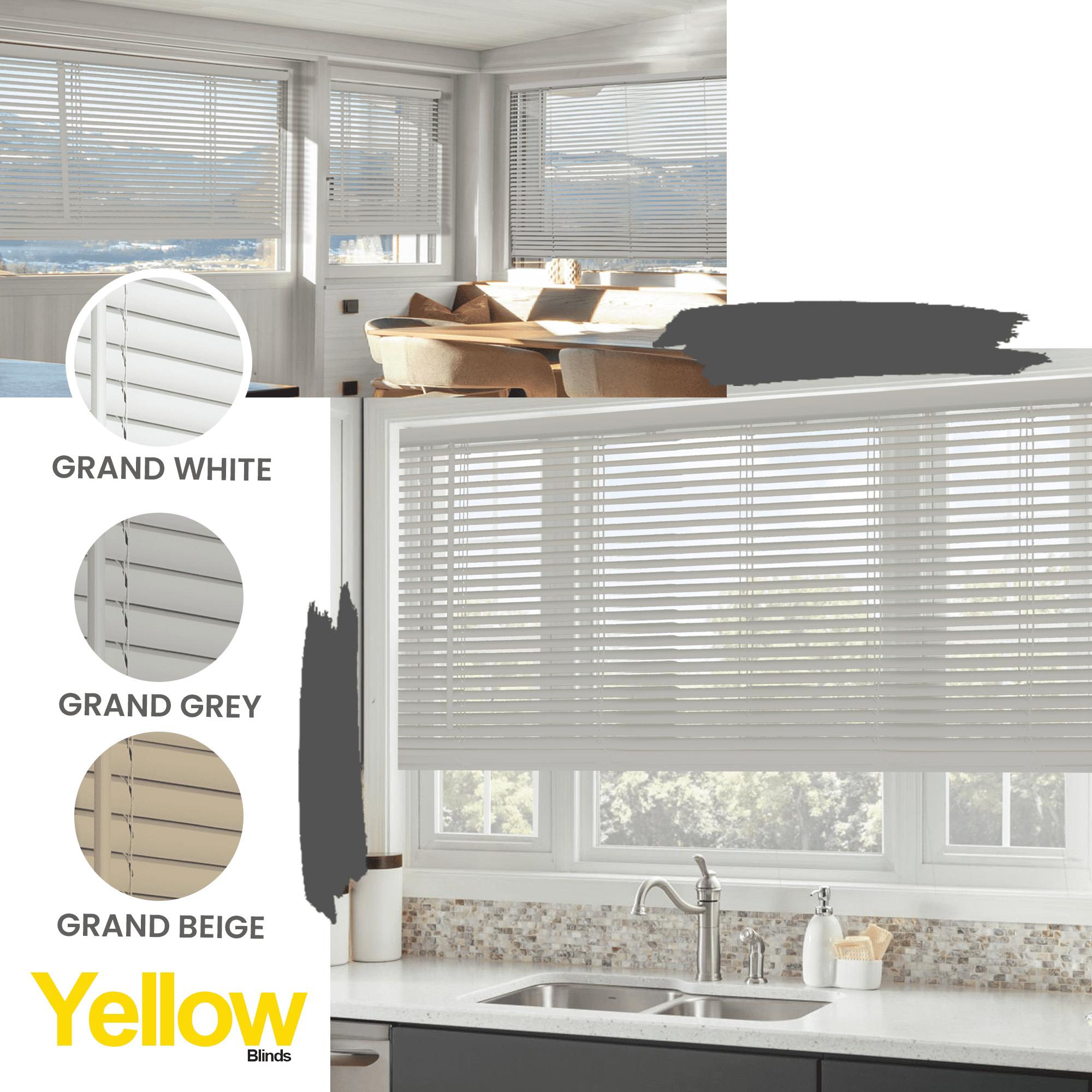 Grand Gray 39 in. W X 60 in. H Cordless Light Filtering Vinyl Mini Window Blinds with 1 in. Slats