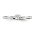 thumbnail image 4 of Sterling Silver Rhodium Plated Polished Diamond Square Shape Ring, 4 of 6