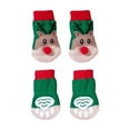 thumbnail image 2 of Christmas Anti-Slip Soft Dog Socks for Hardwood Floor,Warm Dog Shoes,Paw Protectors for Cold Pavement,Prevent Licking,Traction Control for Small Medium Large Senior Dogs Red,L, 2 of 10
