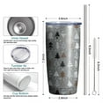thumbnail image 6 of 20oz Tumblers Gray Christmas Tree Pattern Stainless Steel Vacuum Insulated Double Wall Travel Tumbler Cups Mug with Lid and Straw,Cleaning Brush for Cold & Hot Drinks, 6 of 7