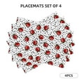 thumbnail image 3 of Placemats Set of 4 / 6, Red Ladybugs On Black Dotted Placemats for Dining Table Indoor/Outdoors Heat Resistant Washable Placemats 18" x 12", 3 of 8