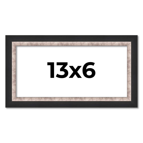 13x6 Frame Silver Real Wood Picture Frame Width 1.25 Inches | Interior Frame Depth 0.75 Inches |