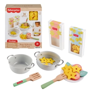 Pots and Pasta Chef Set with Wooden Food - 31 Pieces