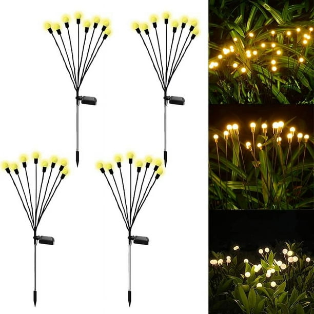 Luces solares decorativas para jardín, 8 luces LED para exteriores, luciérnagas, carga solar, decoración de jardín, patio impermeable
