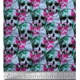 thumbnail image 1 of Soimoi Satin Silk Fabric Skull Halloween Decor Fabric Printed Yard 42 Inch Wide, 1 of 1