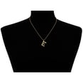 thumbnail image 4 of SuperJeweler E Initial Necklace In Gold, Bamboo Style, All Letters Available, Free 18 Inch Snake Chain, For Women, 4 of 5