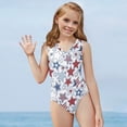 thumbnail image 5 of FOR U DESIGNS Comfortable Baby Girl Sleeveless Swimwear American Flag Stars Bodysuit, 4th of July, Fashion Dancing Gymnastics Leotards for Kids 9-10T, 5 of 8