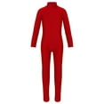 thumbnail image 3 of Venjoe Girls Full Body Long Sleeve Unitard Kids Gymnastics Turtleneck One Piece Bodysuits Dance Costume Red 4-5, 3 of 7