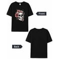 thumbnail image 6 of Men's T-Shirt Vintage Abstract Skull Red Flowers Short Sleeve Casual Tee Classic Crew Neck T-Shirt for Men, M, 6 of 7