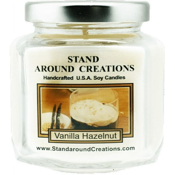 VANILLA HAZELNUT HEX 6-OZ. ALL NATURAL SOY CANDLE