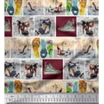 thumbnail image 1 of Soimoi Poly Georgette Fabric Slippers,Shoes & High Heels Patchwork Printed Fabric 1 Yard 42 Inch Wide, 1 of 3