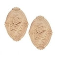 thumbnail image 1 of 2 Piezas de Madera Tallada Apliques  Onlay Muebles Sin Pintar DecoracióN Sin Pintar Patrones Ovalados 21X15Cm, 1 of 1