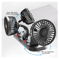 thumbnail image 4 of 360 Grados Tres Ventilador Para Auto Tablero Carro Coche Usb Belug, Negro, 4 of 5