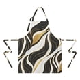 thumbnail image 2 of Black White Gold Marble Pattern Apron-Garden Aprons for Women with Pockets-Cotton Linen Waterproof Kitchen Cooking Gardening Aprons Adjustable for Kitchen,Cooking,BBQ and Salon 33x27 Inch, 2 of 7