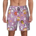 thumbnail image 3 of Uemuo Lovely Animals Pattern Mens Swim Trunks Quick Dry Board Shorts with Mesh Lining, Stretch Beach Shorts Quick Dry No-Chafing Board Shorts-Small, 3 of 9