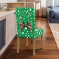 thumbnail image 6 of Green Bow Candy Cane Christmas Chair Covers Set of 6 Removable Washable Stretchable Kitchen Chair Covers for Dining Room Parsons Chairs Slipcover for Xmas Restaurant Farmhouse Hotel Home, 6 of 7