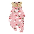 thumbnail image 2 of Penkiiy Family Christmas Onesies Matching Sets Pajamas Holiday Cute Print Pjs Hoodie Fleece Sleepwear for Couple and Kids 6 Months Pink, 2 of 5